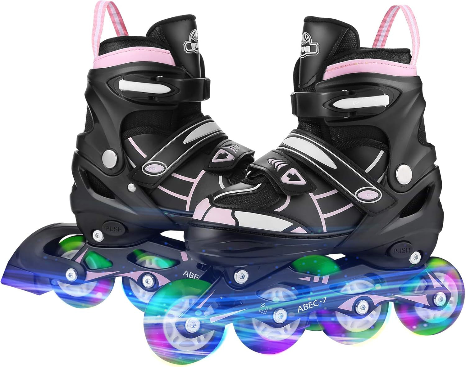 Inline Skate for Girls Boys Kids and Adult Women Adjustable Blades Roller Skates with Light up Wheels for Indoor Outdoor Youth in Line Skating ​For Beginners Children Teen