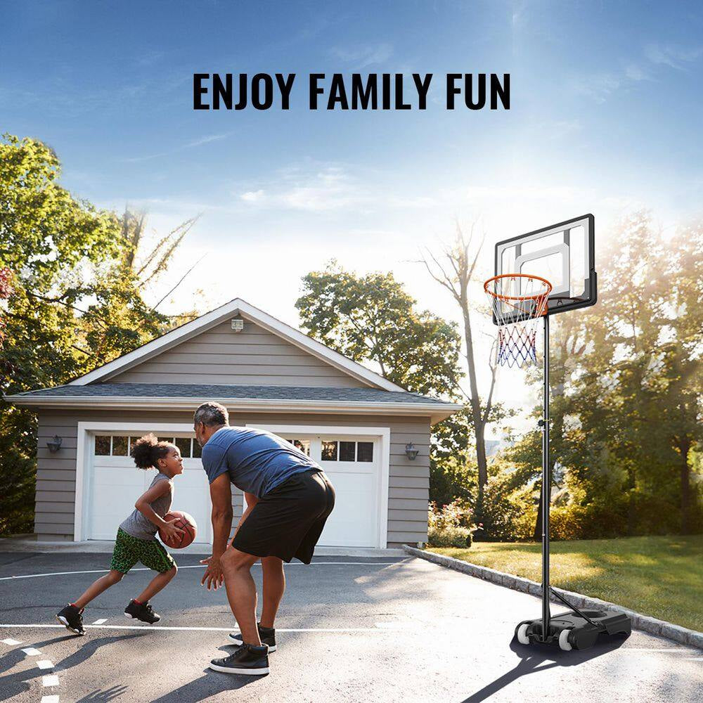 Basketball Hoop, 5-7 Ft. Adjustable Height Portable Backboard System, 32 In. Basketball Hoop Goal, for Outdoor/Indoor