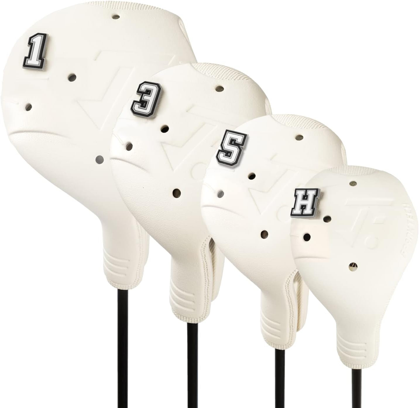 Golf Head Covers, EVA Plastic Golf Club Covers for Driver Fairway Woods Hybrid, Driver Headcover with Pins, Fit All Right-Handed Golf Clubs, Easy on Off, Washable