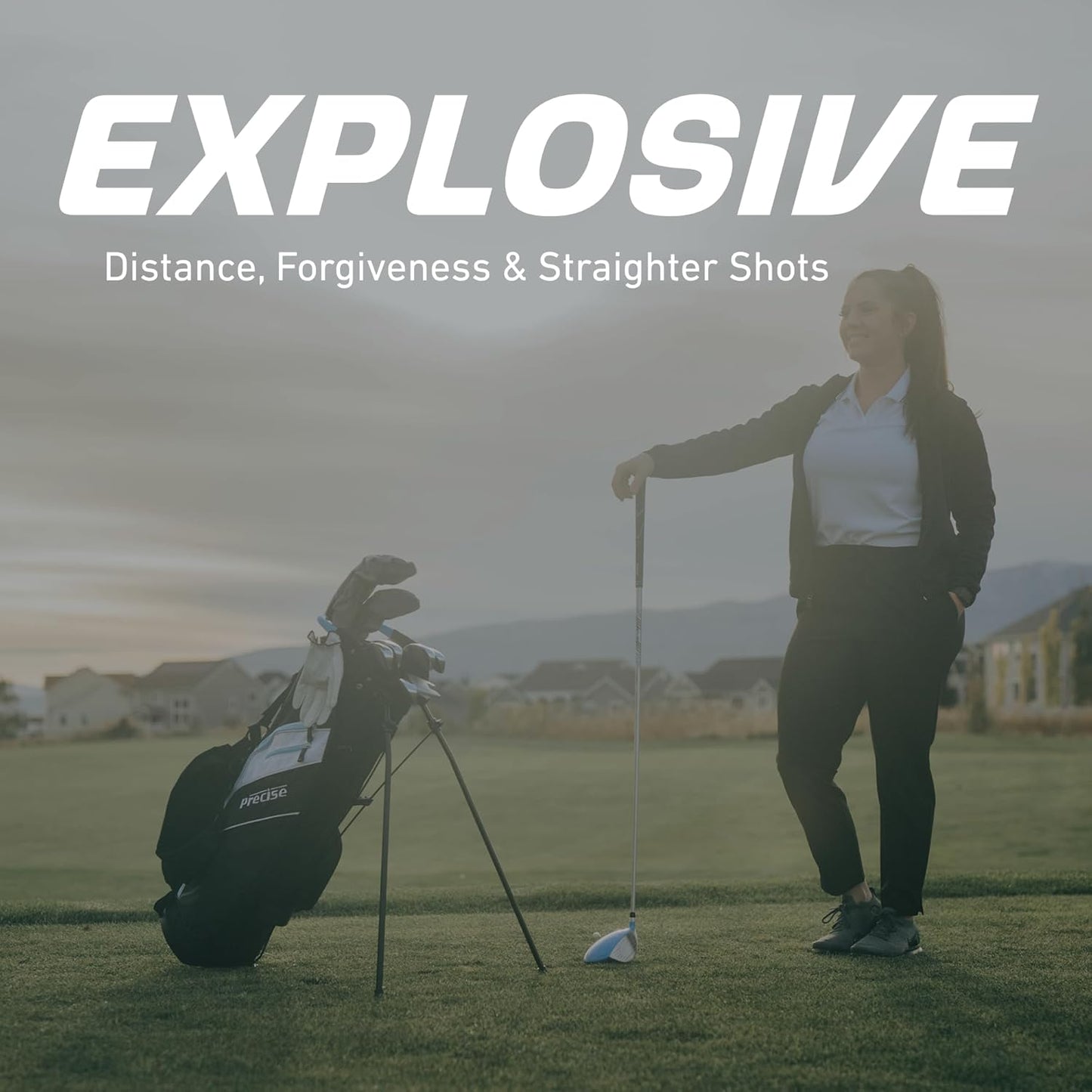 AMG Complete Womens Golf Clubs Set, Includes Driver, Fairway, Hybrid, 6-PW Irons, Putter, Stand Bag, 3 H/C'S, Golf Clubs Women Right Handed, Regular & Petite Sizes