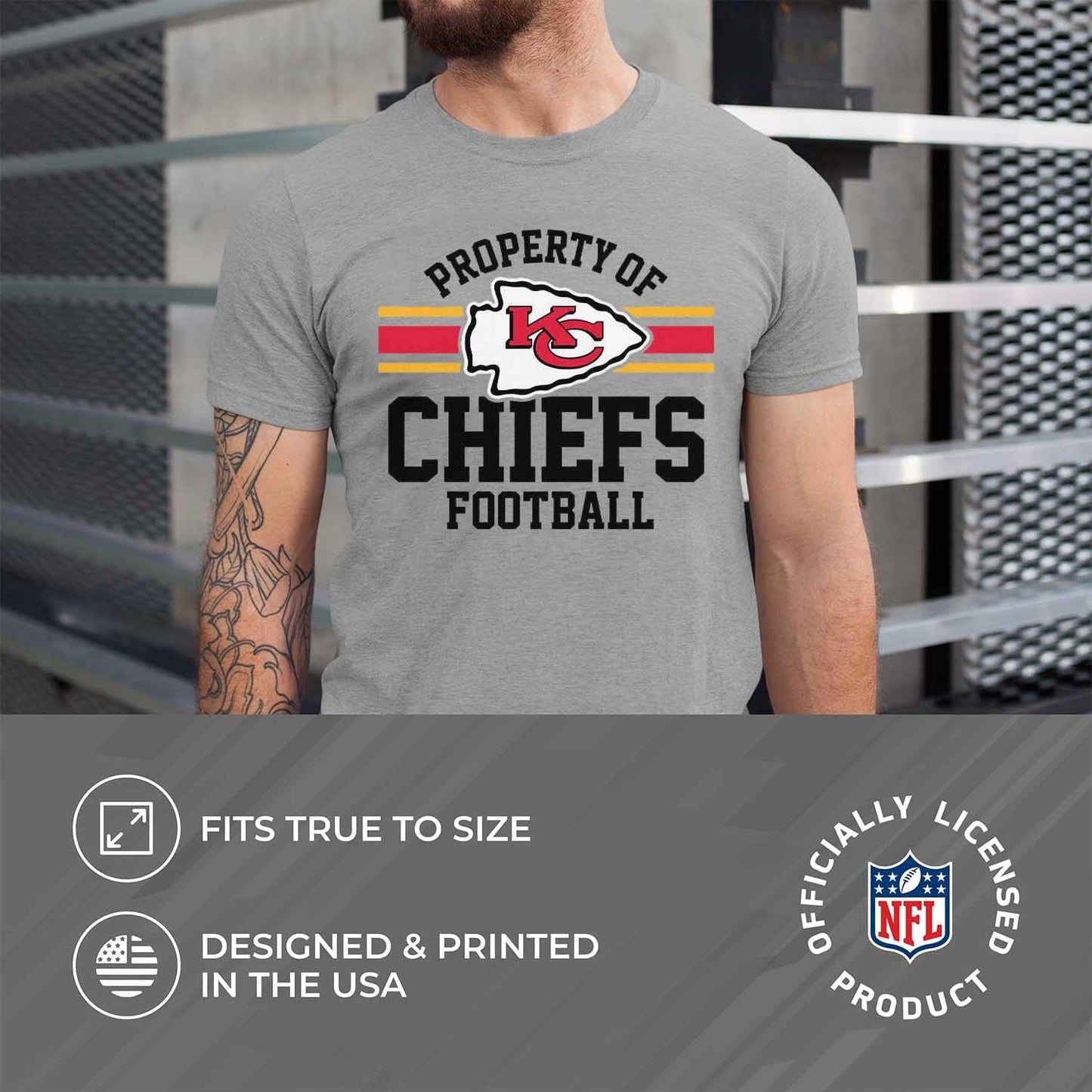 NFL Adult Property of T-Shirt - Cotton & Polyester - Show Your Team Pride with Ultimate Comfort and Quality