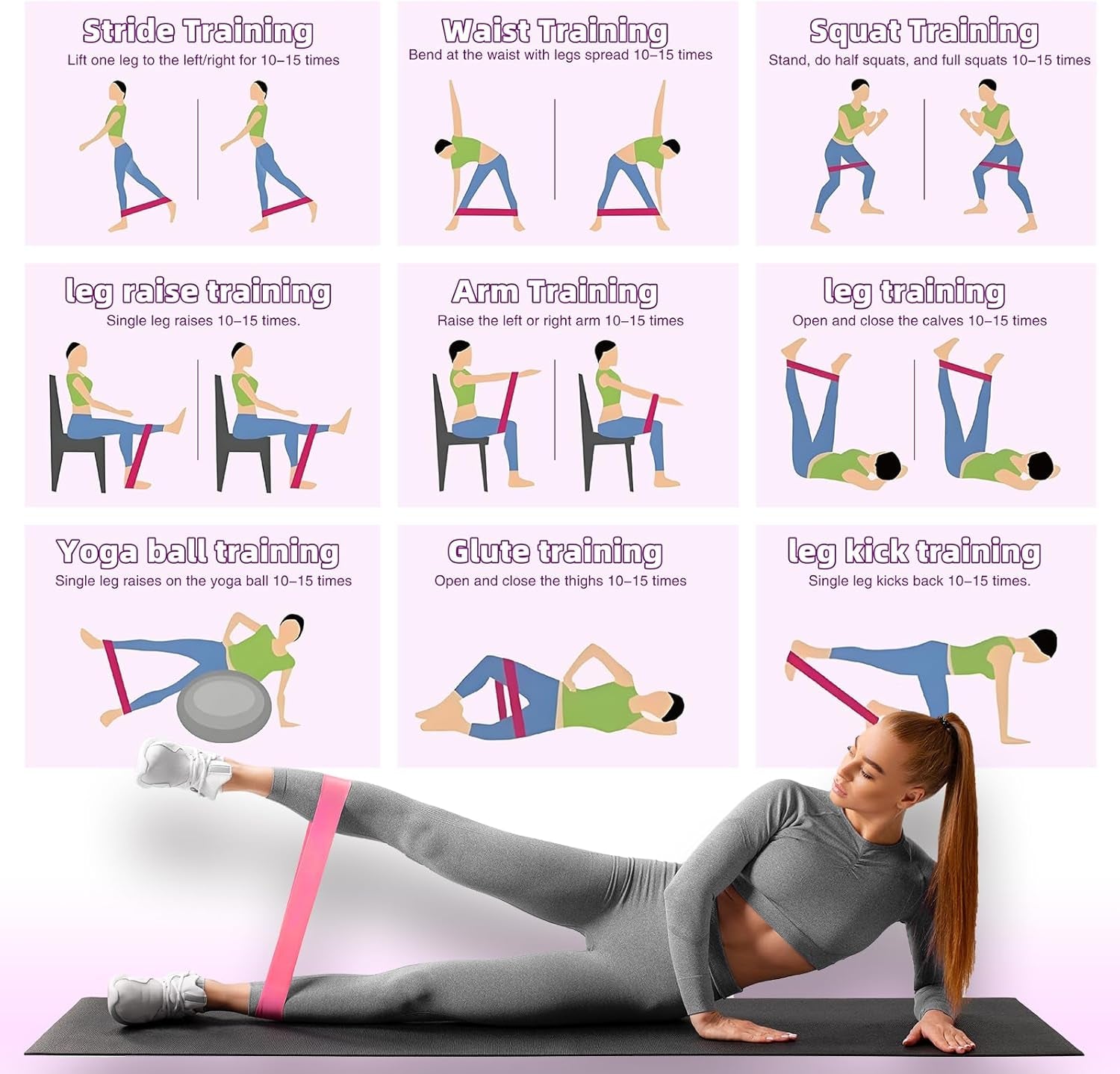 Resistance Exercise Bands, Resistance Bands Exercise Bands for Home Fitness