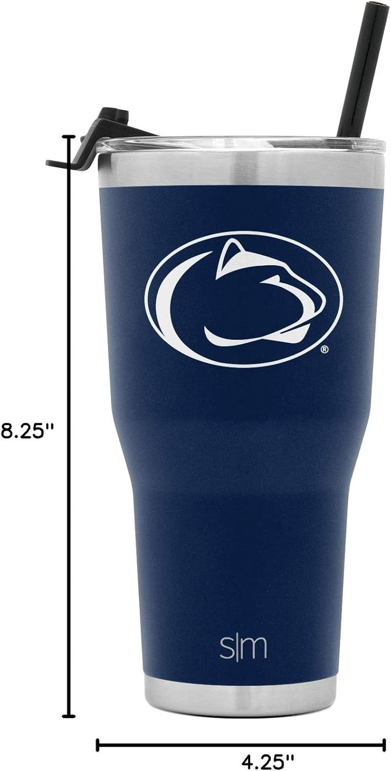 Officially Licensed Collegiate Penn State Nittany Lions Tumbler with Straw and Flip Lid | Insulated Stainless Steel 30Oz Thermos | Cruiser Collection | the Pennsylvania State U