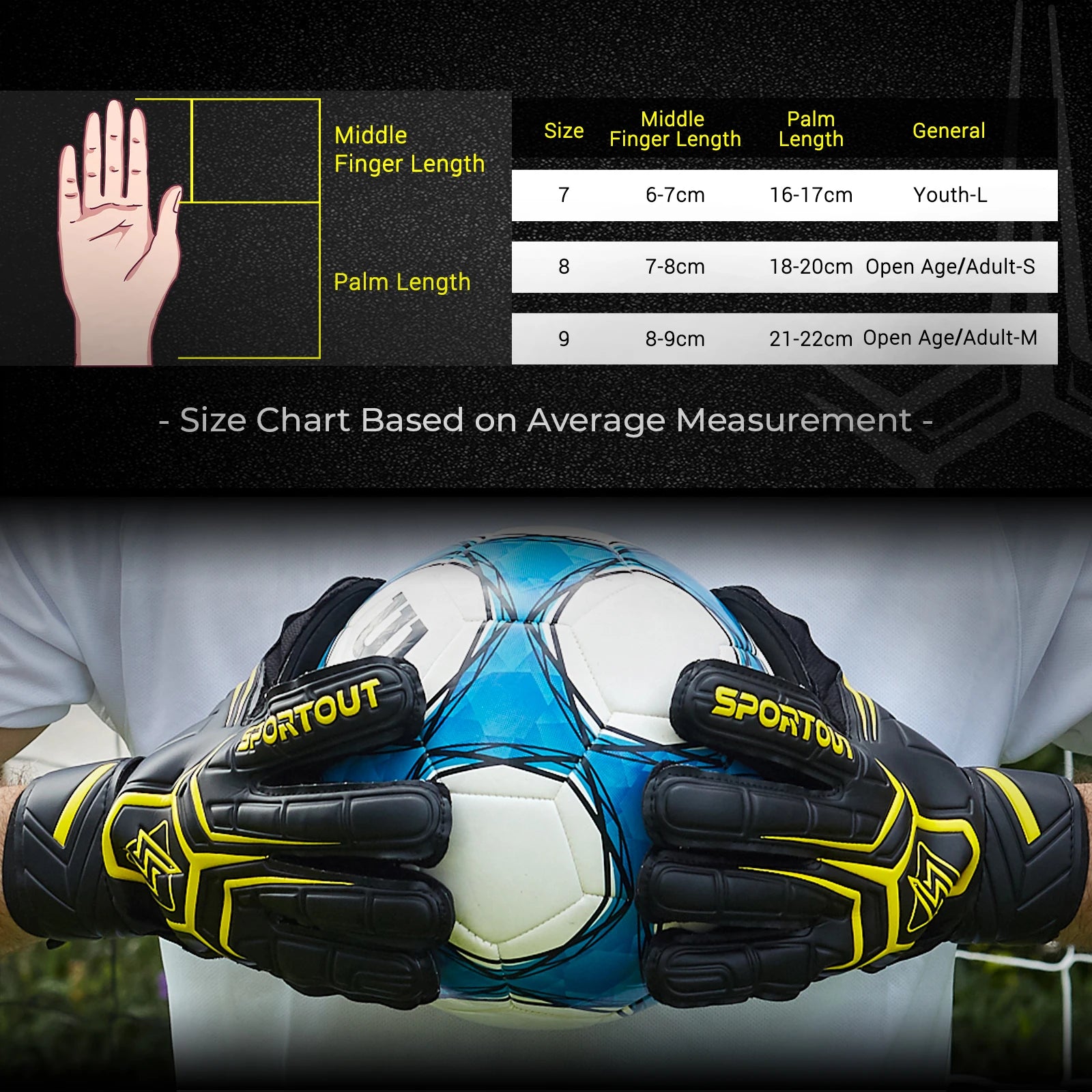 Goalie Gloves, Goalkeeper Gloves with Fingersave, Soccer Gloves, Breathable Soccer Goalie Gloves, 4Mm Latex, for Kids