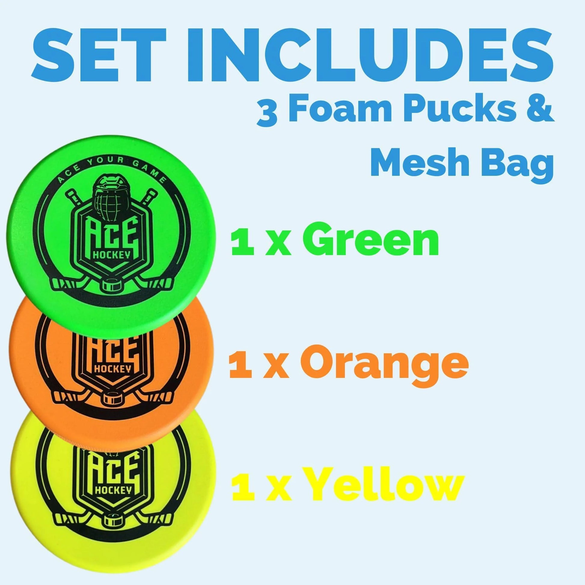 Foam Pucks Set of 3 Indoor Knee Hockey Pucks Soft Hockey Pucks Official Regulation Size 3 Floor Hockey Pucks