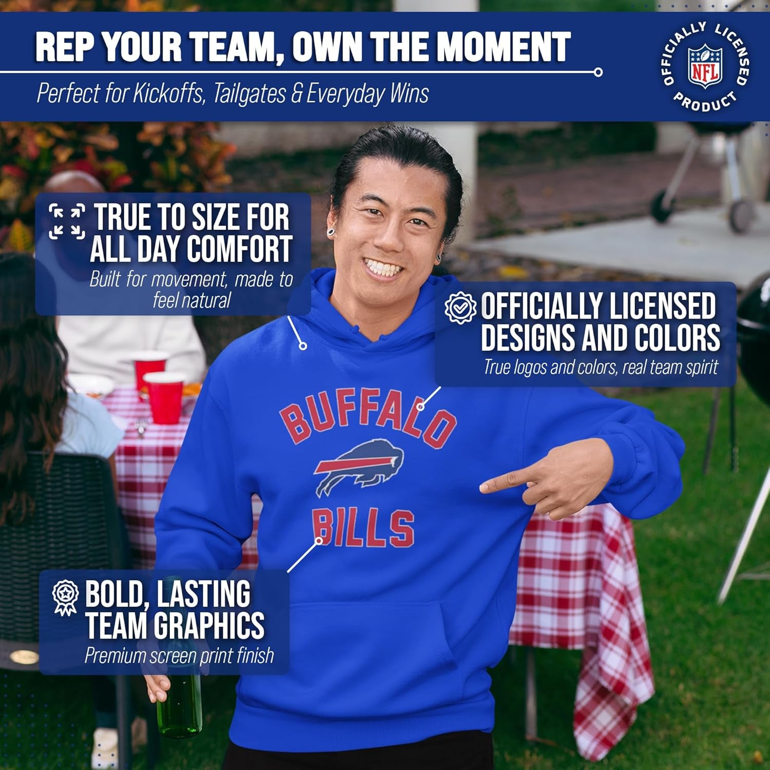 NFL Adult Gameday Hooded Sweatshirt - Poly Fleece Cotton Blend - Stay Warm and Represent Your Team in Style