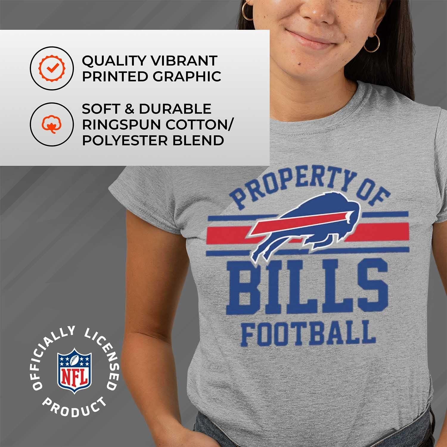 NFL Womens Short Sleeve Property of Tshirt, Official Team Apparel, Womens Tagless Contour Fit Tee