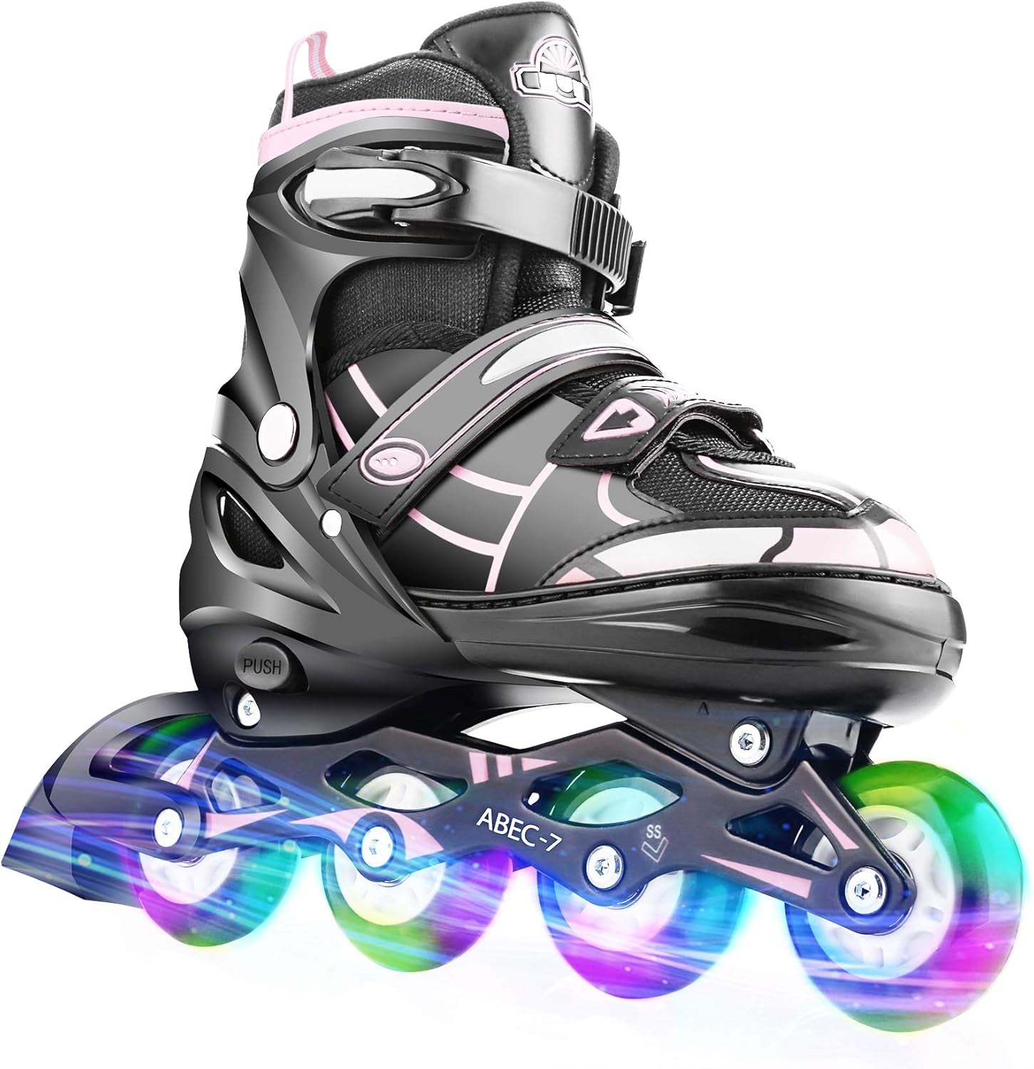 Inline Skate for Girls Boys Kids and Adult Women Adjustable Blades Roller Skates with Light up Wheels for Indoor Outdoor Youth in Line Skating ​For Beginners Children Teen