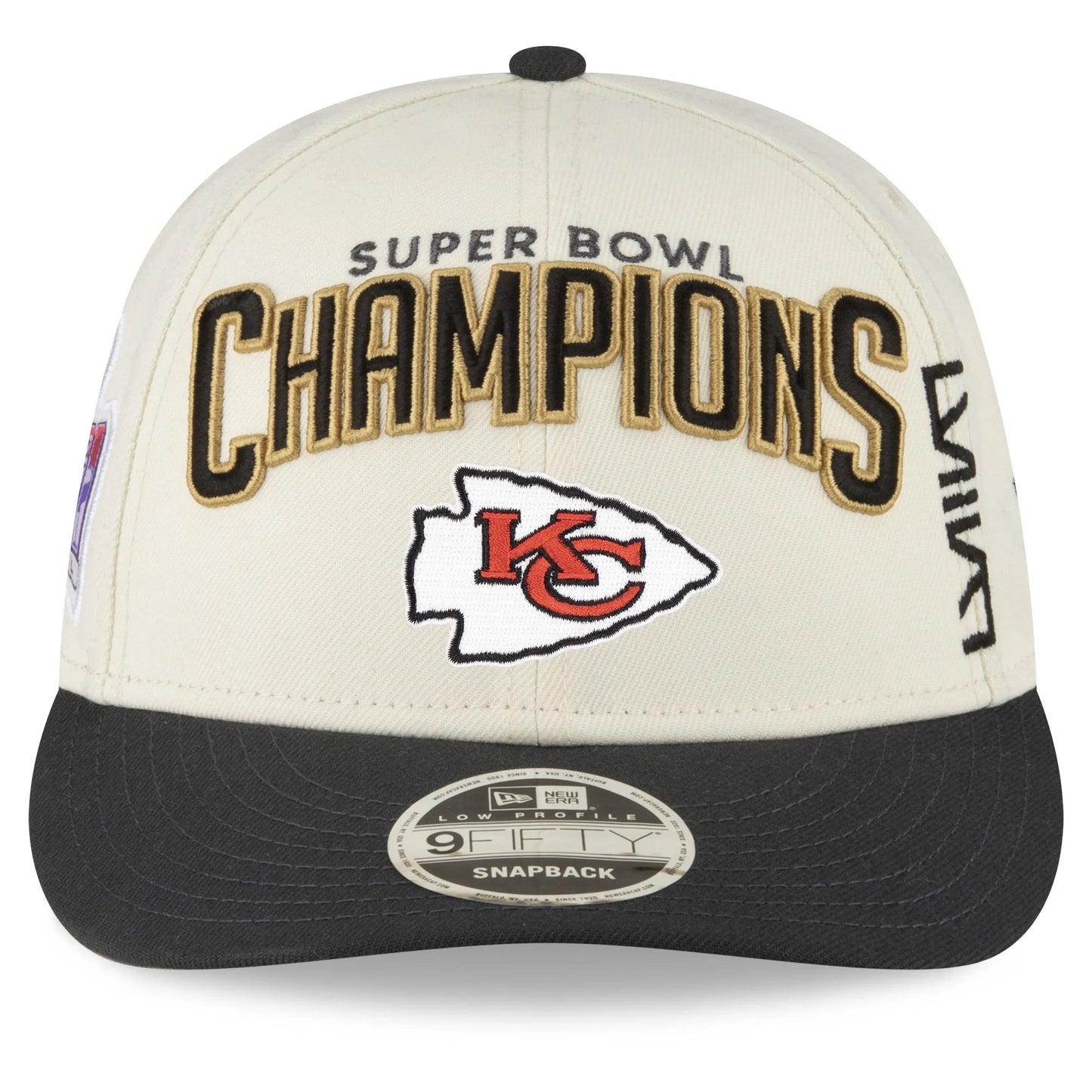 Men'S  Cream/Black Kansas City Chiefs Super Bowl LVIII Champions Locker Room Low Profile 9FIFTY Adjustable Hat