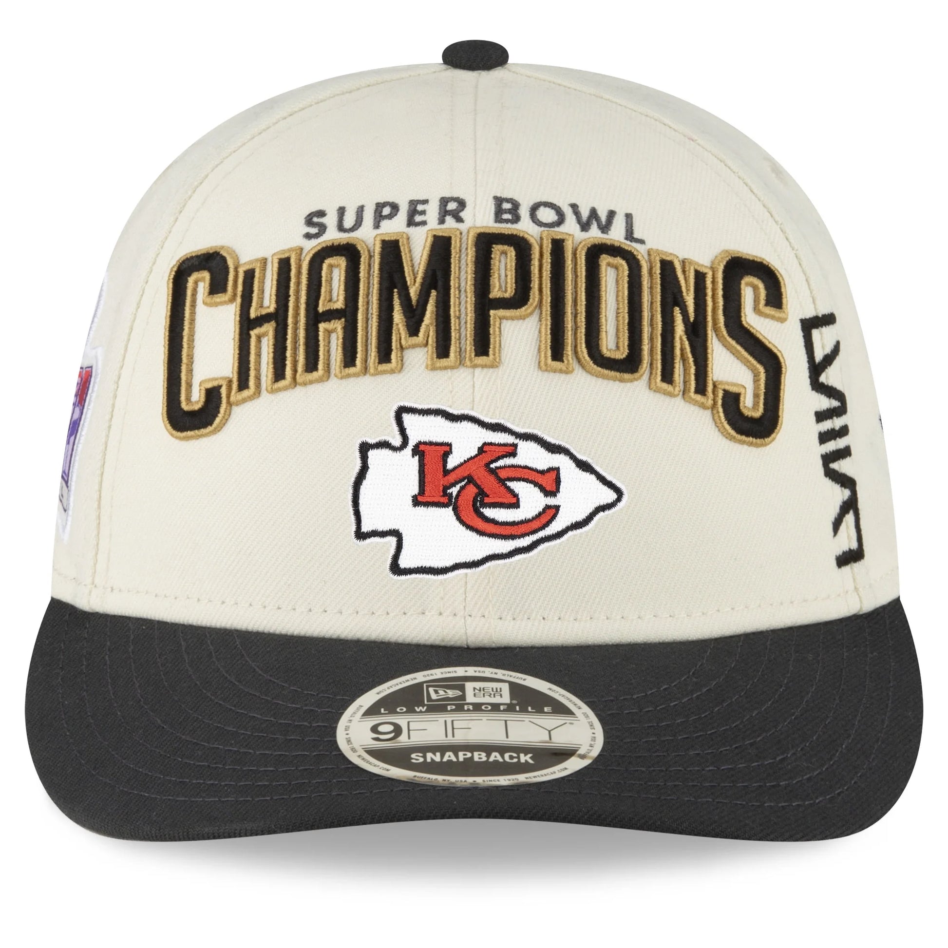Men'S  Cream/Black Kansas City Chiefs Super Bowl LVIII Champions Locker Room Low Profile 9FIFTY Adjustable Hat
