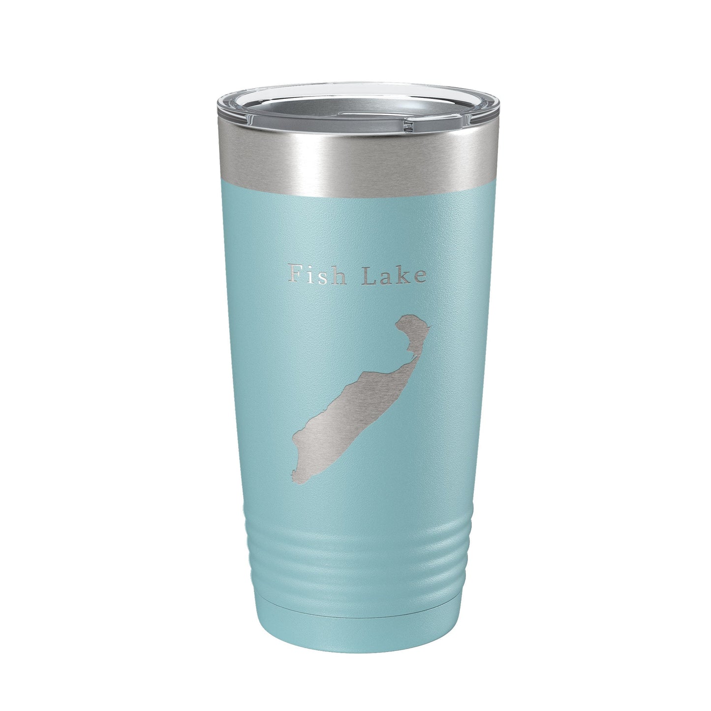 Fish Lake Map Tumbler Travel Mug Insulated Laser Engraved Coffee Cup Utah 20 oz