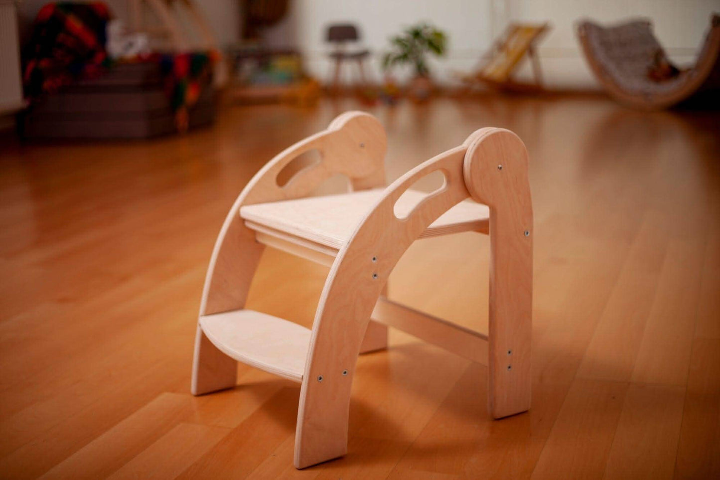 Foldable Montessori Kitchen Step Stool-1