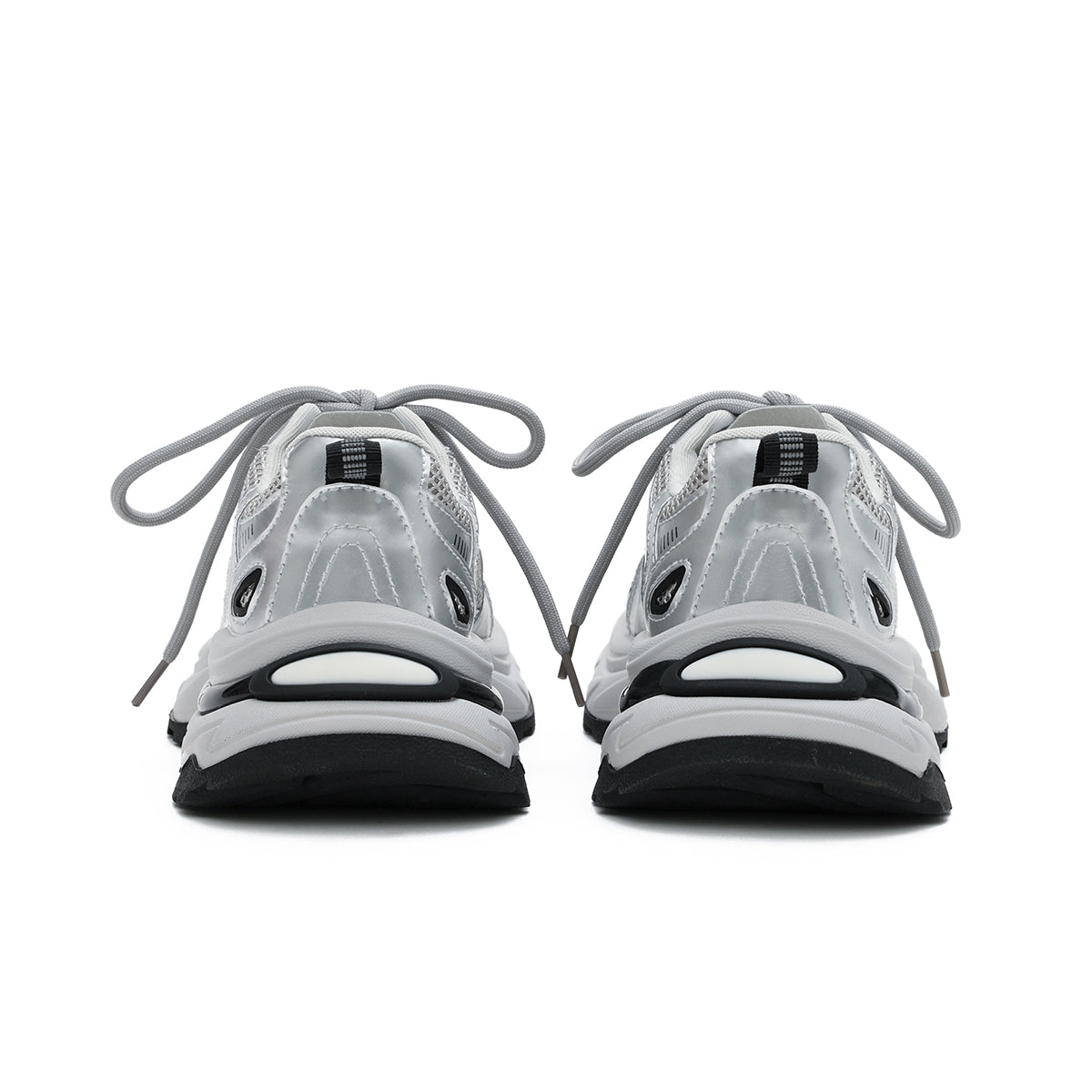 Silver Thick Sole Athletic Shoes